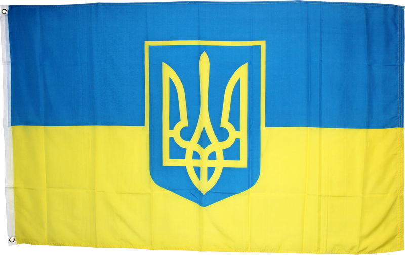 UKRAINE TRIDENT *LARGE YELLOW* FLAG TEX® 100D 3'X5'