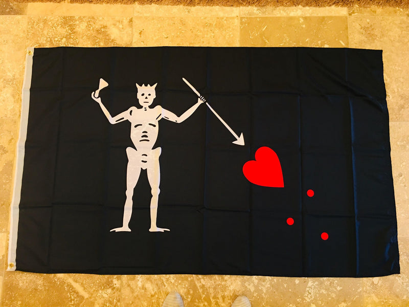 PIRATE JOLLY ROGER BLACKBEARD FLAG 2x3 ROUGH TEX 100D