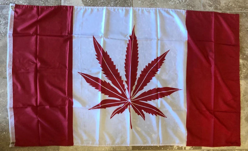 Red CANADA Cannabis Leaf CANNABIS CANADIAN Marijuana FLAG 3X5 100D  ROUGH TEX ®