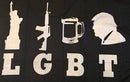 Trump LGBT (Liberty Guns Beer Trump) Black And White 3'X5' Flag- Rough Tex ®100D