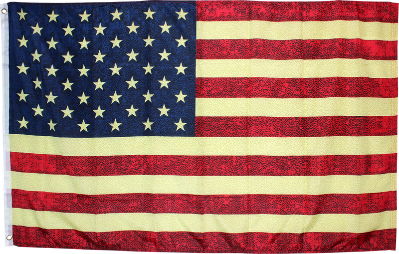 48 Star USA American Tea Stained Vintage Flag Rough Tex ® 100D 3x5