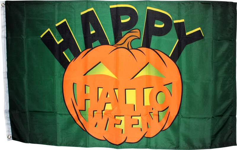Happy Halloween Jack O'Lantern Green 3'X5' Flag ROUGH TEX® 100D