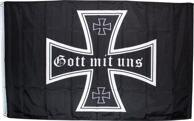 MIT UNS (God With Us) Iron Cross 3'x5' 100D
