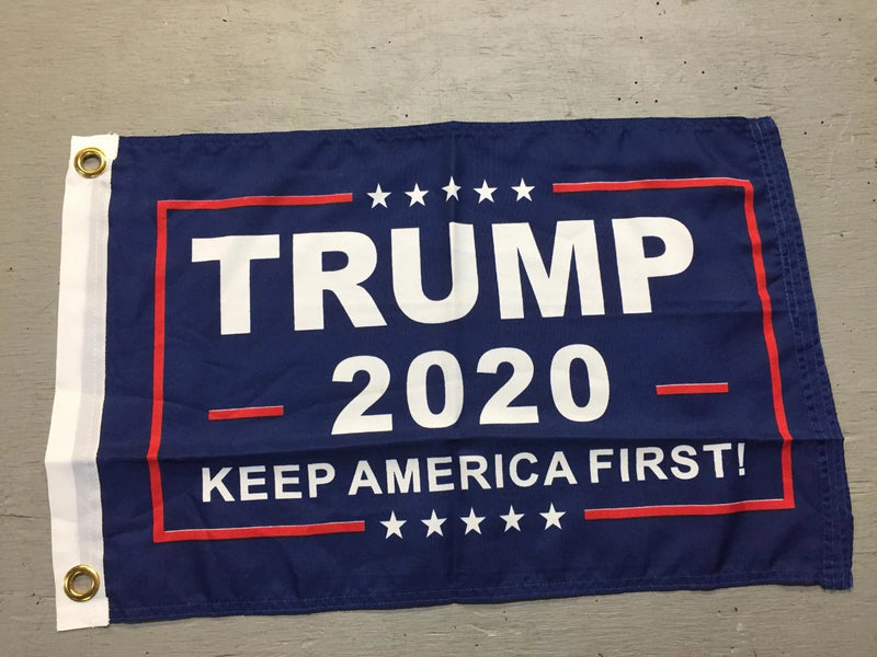 Trump 2020 Keep America First Blue Campaign Flags 12x18 inches 100D Rough Tex ®Boat & Stick
