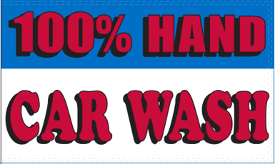 100% Hand Car Wash 3'X5' Flag Rough Tex® 100D