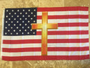 AMERICAN CHRISTIAN GOLD CROSS 3X5 ROUGH TEX 100D