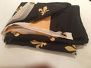 BLACK & GOLD FLEUR DE LIS AMERICAN FLAGS  3X5 ROUGH TEX 100D