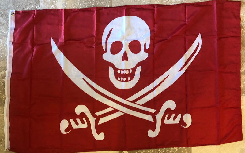 Calico Jack Rackham Blood Red Pirate 3'X5' Rough Tex ® 100D Flags