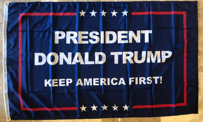 President Donald Trump Keep America First! Campaign Flag 3x5 feet 100D Rough Tex ®