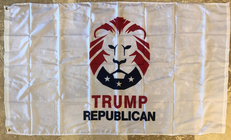 Trump Republican Lion 3'x5' Double Sided 100D Flag Rough Tex ® Political GOP