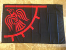 VIKING RAVEN BLACK & RED FLAGS  3X5 ROUGH TEX 100D