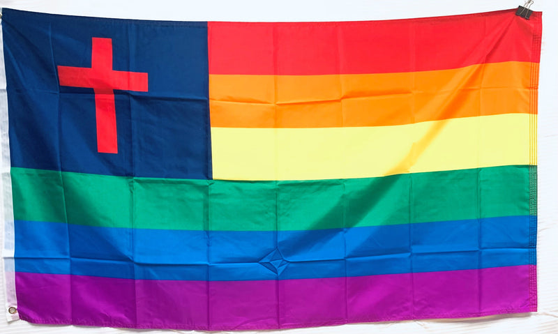 Christian Rainbow 3'X5' Flag ROUGH TEX® 100D