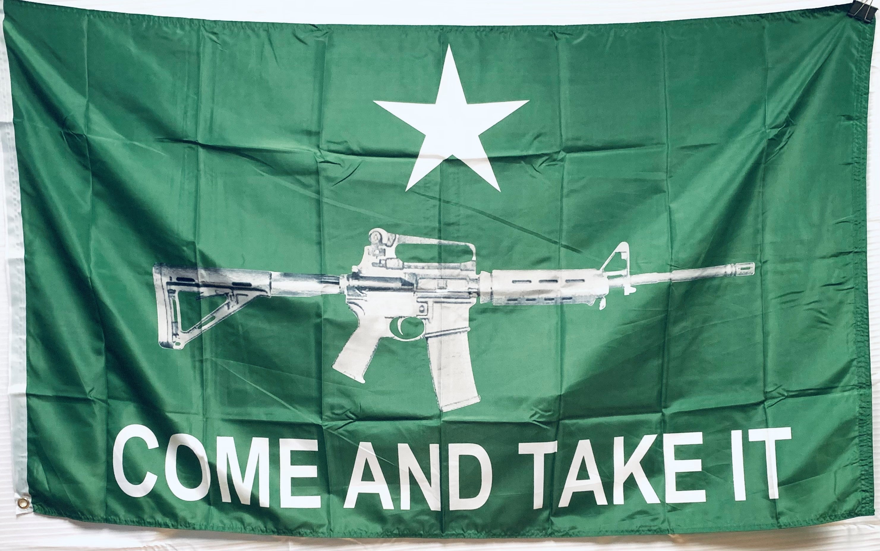 Trade Winds 2ND AMENDMENT COME & TAKE IT NRA Bear Arms AR15 M4 BLACK 3x5 American Usa