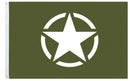 World War II American Military Issue Olive Invasion Star 3'X5' Flag Rough Tex® 100D