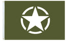 World War II Military Issue American Invasion Olive Star Flag 2'x3'- Rough Tex® 100D