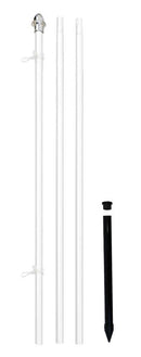 10'  Ten Foot White Aluminum Flag Pole Kit