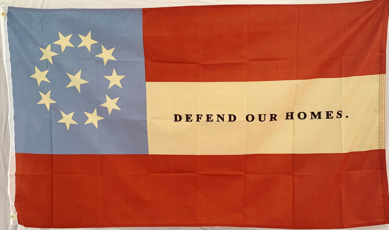 1861 Stars and Bars Defend Our Homes 3'X5' Flag Rough Tex® 100D