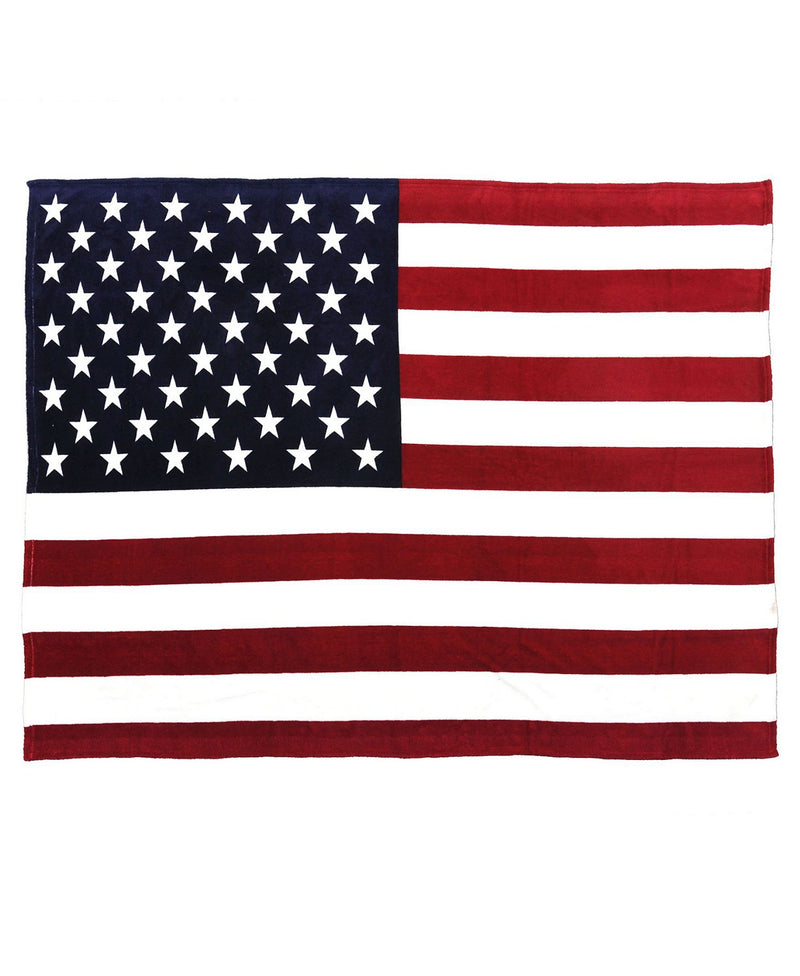 USA Flag Afghan Style Hand Woven 100% Cotton Blanket American