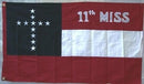3'X5' 11TH MISSISSIPPI STARS & BARS 1ST NATIONAL EMBROIDERED & SEWN