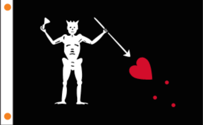 3x5 Embroidered Cotton JOLLY ROGER PIRATE BLACKBEARD FLAG WITH GROMMETS