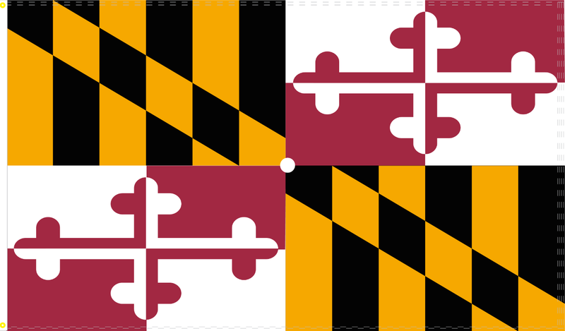 12INCH X 18INCH 100D MARYLAND FLAG WITH GROMMETS