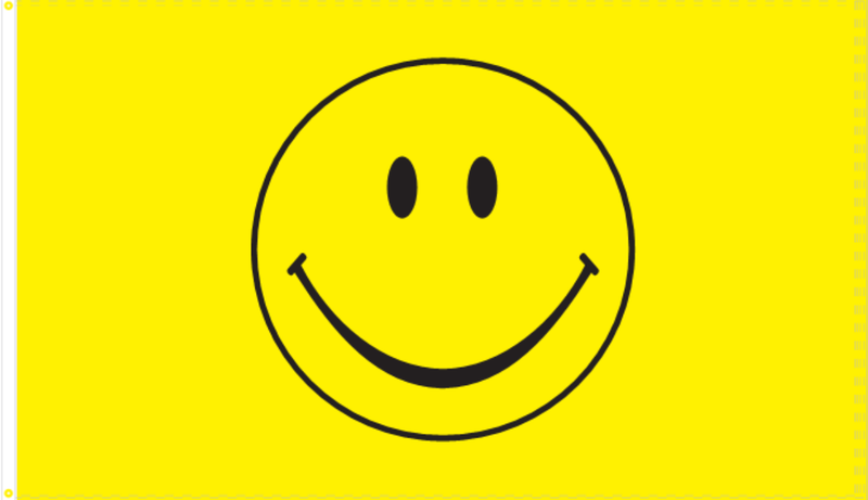 12INCH X 18INCH 100D SMILEY FLAG WITH STICK
