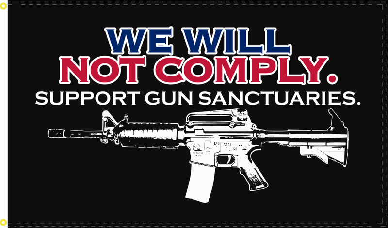 12INCH X 18INCH 100D WE WILL NOT COMPLY M4 FLAG WITH STICK