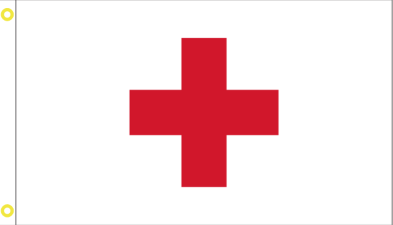 12INCH X 18INCH RED CROSS FLAG WITH GROMMETS