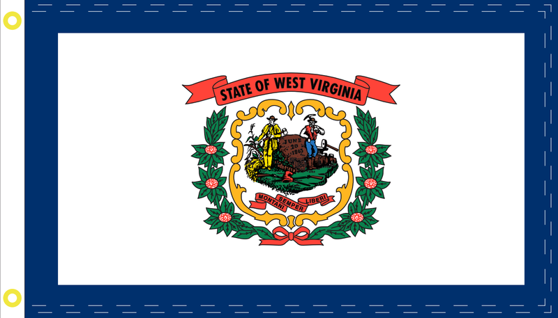 12INCH X 18INCH WEST VIRGINIA FLAG WITH STICK