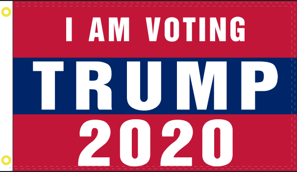 12X18 100D I AM VOTING TRUMP 2020 FLAG WITH STICK