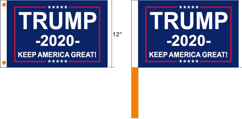 Trump 2020 Keep America First Blue Campaign Flags 12x18 inches 100D Rough Tex ®Boat & Stick