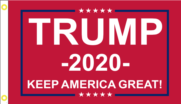12X18 INCHES TRUMP 2020 KEEP AMERICA GREAT RED FLAG KNIT WITH GROMMETS ROUGH TEX ®