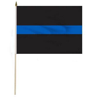 THIN BLUE LINE 12X18 INCH STICK FLAGS POLICE