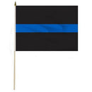 THIN BLUE LINE 4X6 INCH STICK FLAGS POLICE