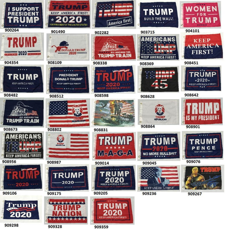 72 Assorted President Donald J. Trump Boat Flags 12"x18" Rough Tex ® Brass Grommets