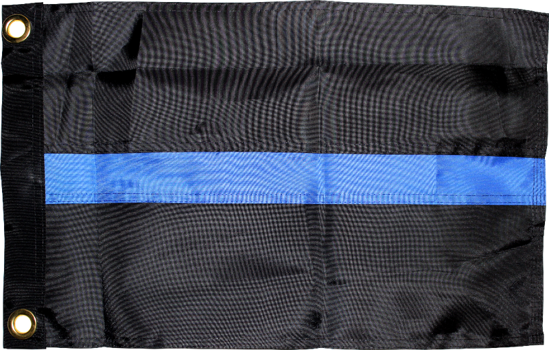 Thin Blue Line Police 12x18 inches Boat Flags Dura-Lite ™ 300D Nylon Boat Flag Embroidered