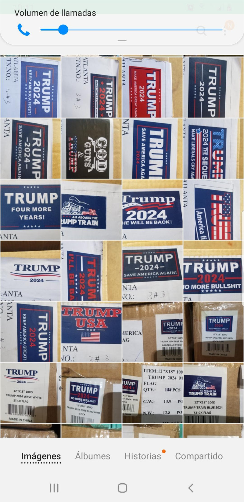 Trump 2024 Stick Flags 12"x18" 100D Rough Tex Mounted on 30" Wooden Staff 288 Assorted (24 dozen 12 per design)