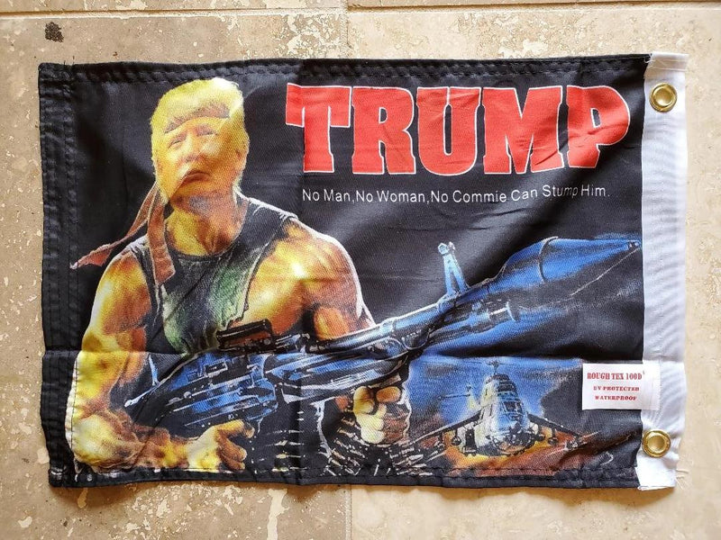 TRUMP WARRIOR BAZOOKA FLAG 12X18 INCHES DOUBLE SIDED BOAT FLAG ROUGH TEX ® 100D