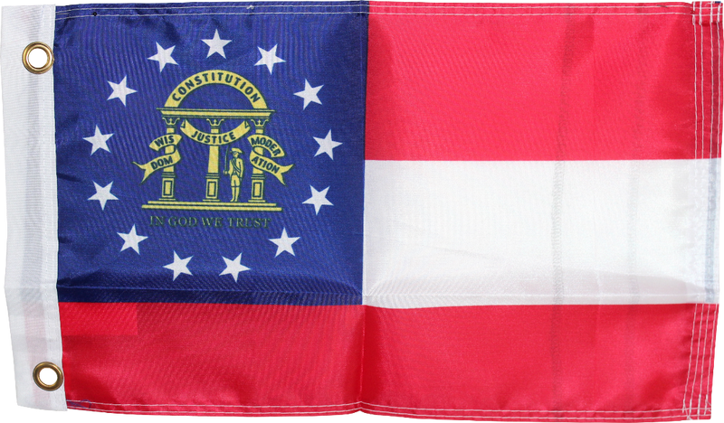 State of Georgia Flag 150D Rough Tex ® Nylon 12x18 Inches Boat Flags