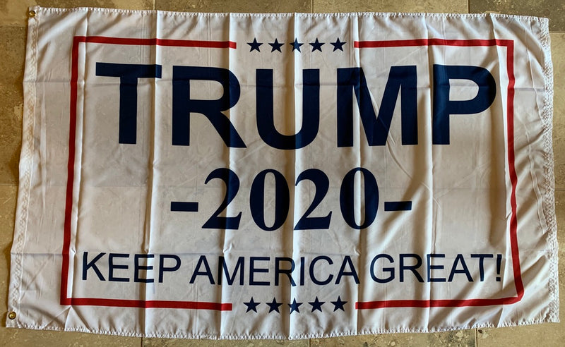 Trump 2020 KAG Keep America Great White 3'X5' Flag Rough Tex® 68D Nylon
