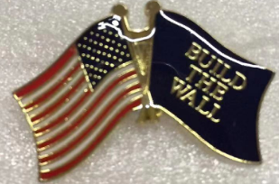 USA TRUMP Build The Wall Cloisonne Hat & Lapel Pin