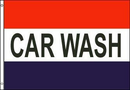 Car Wash 3'X5' Super Polyester Flag With Canvas Header & Brass Grommets