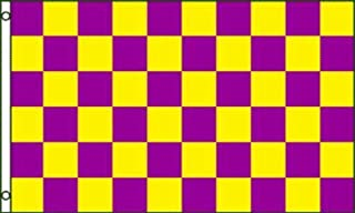 Purple And Gold Checkered 3'X5' Flag