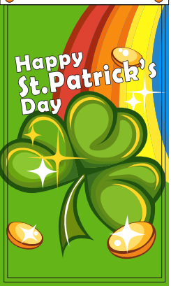 12''X18'' St. Patrick's Day Shamrock Garden Flag 100D Irish