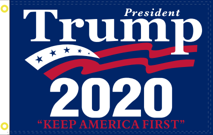 President Trump 2020 Keep America First KAF Rough Tex® 68D Nylon 6'X10' XXXL Flag (With Three Grommets)