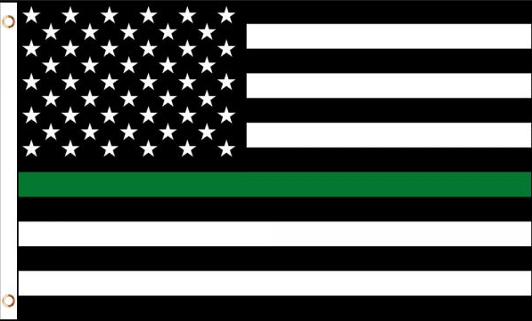 USA Green Line Military Memorial Flag Rough Tex ® 3'x5' 100D