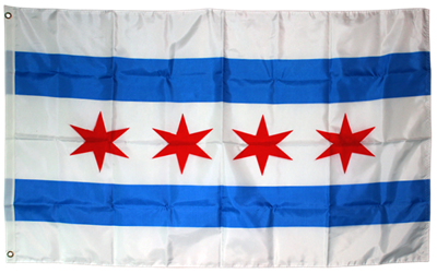 City of Chicago 3x5ft Nylon 150D Flag