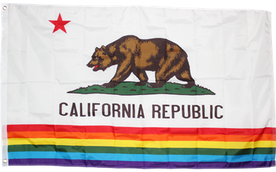 California Rainbow Flag 3x5ft 100D