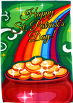 St. Patrick's Day Rainbow Garden Flag 100D Irish Pot of Gold