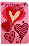 Valentine's Day 4 Hearts Garden Flag 100D